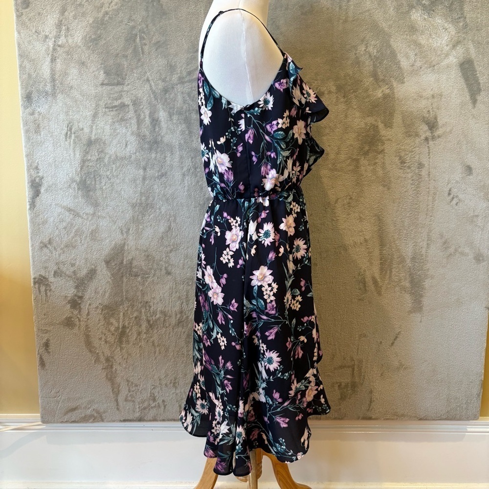 Floral Feminine Ruffle Date Night Coquette Spaghetti Strap Dress Sz S - Picture 4 of 9